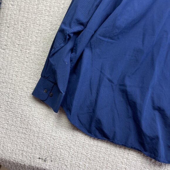 Calvin Klein Shirt Mens 17 1/2 Blue Plaid Regular Preppy Dress Shirt long sleeve - Picture 13 of 15